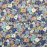 Poplin Print Country Garden Navy Cotton Floral Dress Fabric S