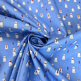 Poplin Print Formal Feline Denim Cotton Poplin Fabric Cud