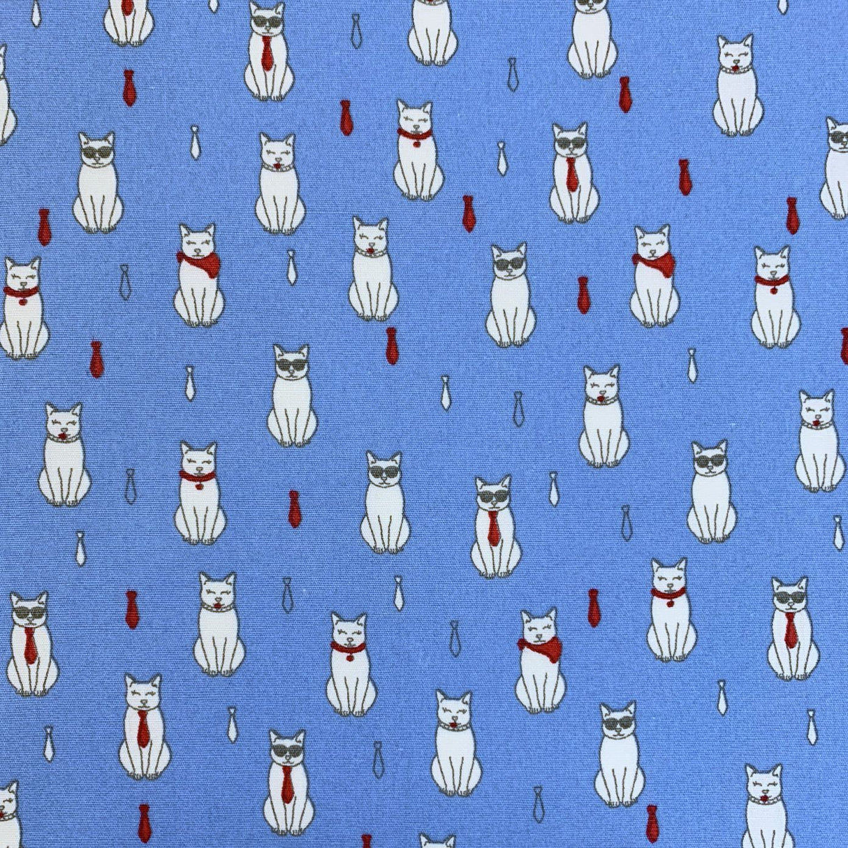 Poplin Print Formal Feline Denim Cotton Poplin Fabric S