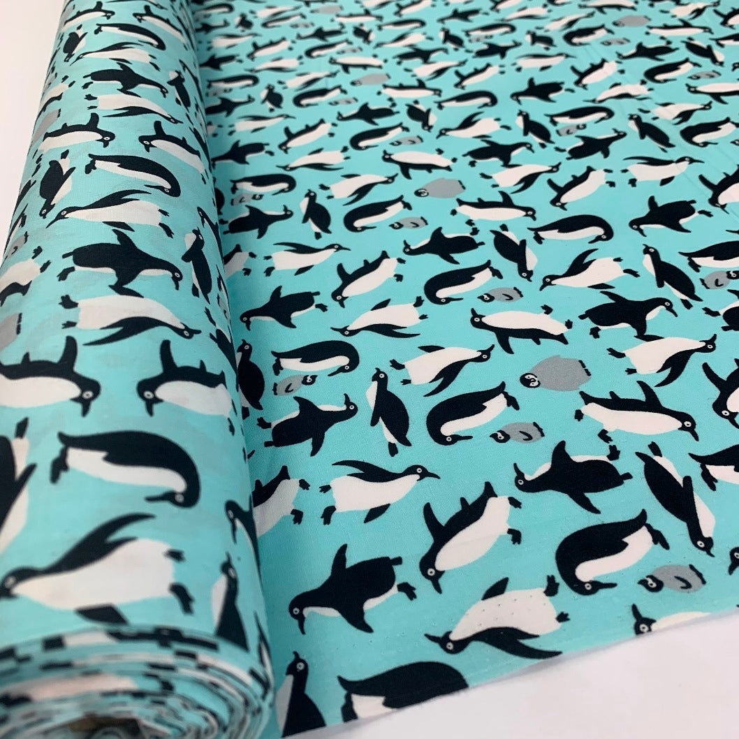 Poplin Print Happy Feet Turquoise S