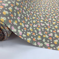 Remnant - Poplin Print - In The Garden - Grey (2.2m)