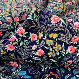 Poplin Print La Belle Cotton Floral Navy Dress Fabric Cu