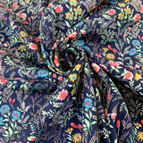 Poplin Print La Belle Cotton Floral Navy Dress Fabric Cud