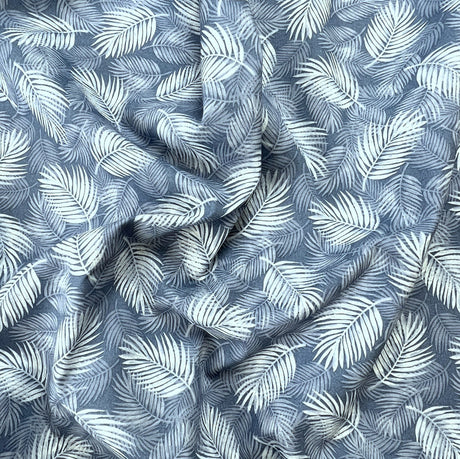 Poplin Print Maui Blue Cotton Dress Fabrics Cud