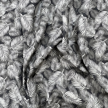 Poplin Print Maui Grey Cotton Dress Fabrics Cud