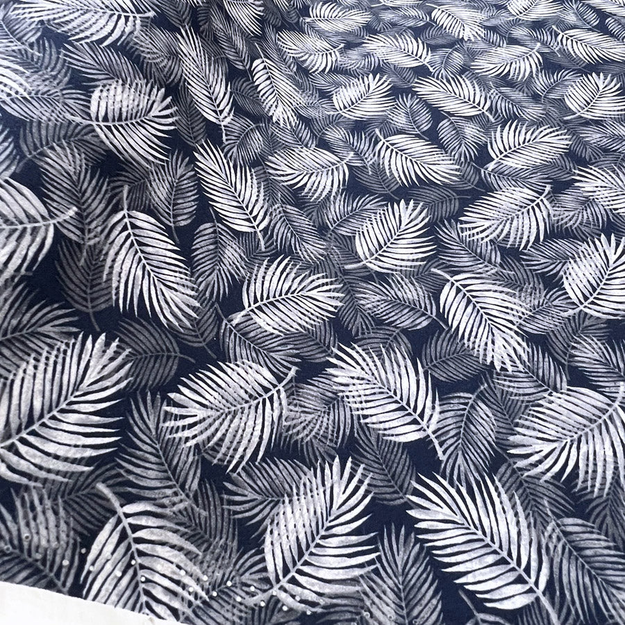 Poplin Print Maui Navy Cotton Dress Fabrics Roll