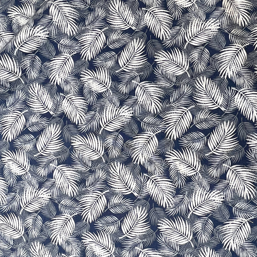 Poplin Print Maui Navy Cotton Dress Fabrics S