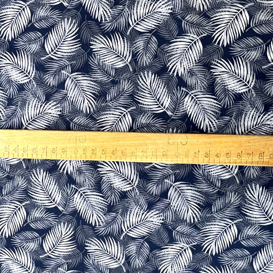 Poplin Print Maui Navy Cotton Dress Fabrics S1