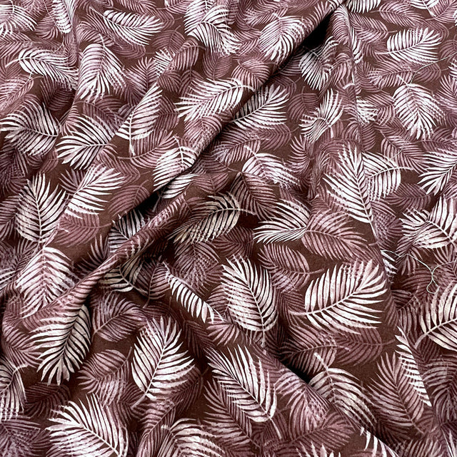 Poplin Print Maui Plum Cotton Dress Fabrics Cud