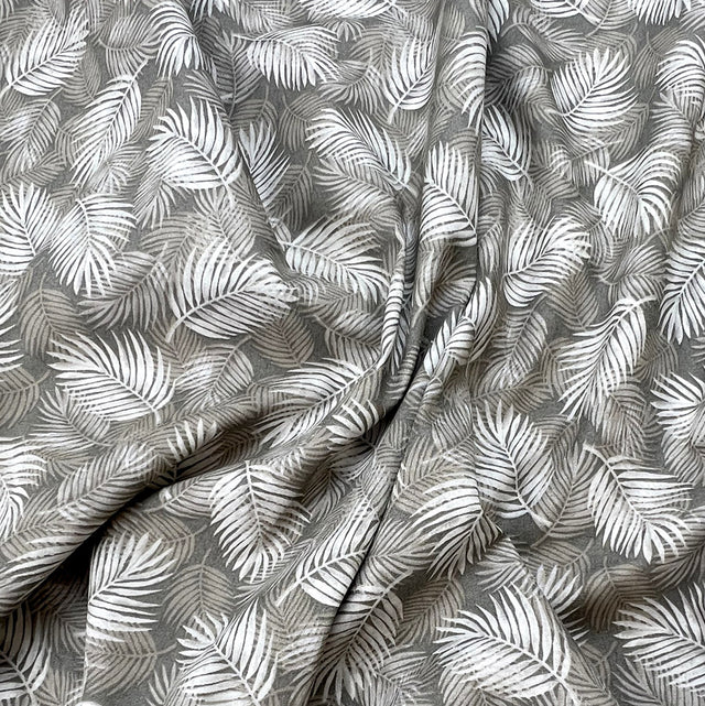 Poplin Print Maui Taupe Cotton Dress Fabrics Cud