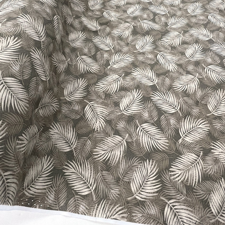 Poplin Print Maui Taupe Cotton Dress Fabrics R1