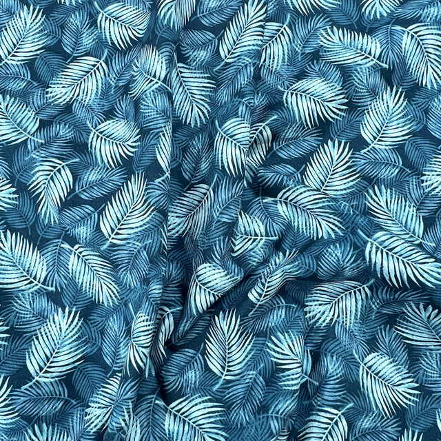 Poplin Print Maui Teal Cotton Dress Fabrics Cud