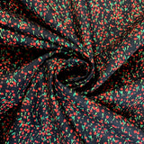 Poplin Print Meadow Red Floral Cotton Poplin Fabric Cud