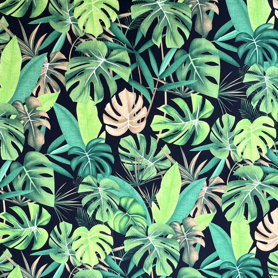 Poplin Print Molokai Black Cotton Dress Fabrics S