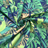 Poplin Print Molokai Navy Cotton Dress Fabrics Cud