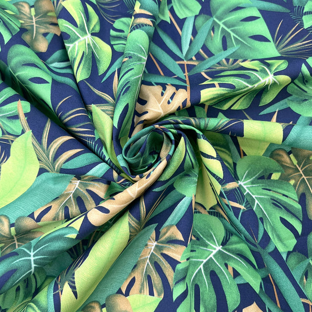 Poplin Print Molokai Navy Cotton Dress Fabrics Cud