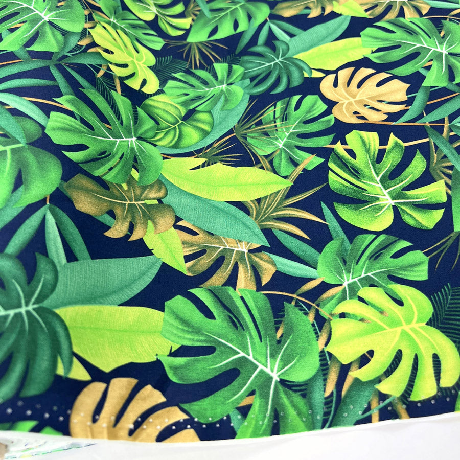 Poplin Print Molokai Navy Cotton Dress Fabrics Roll