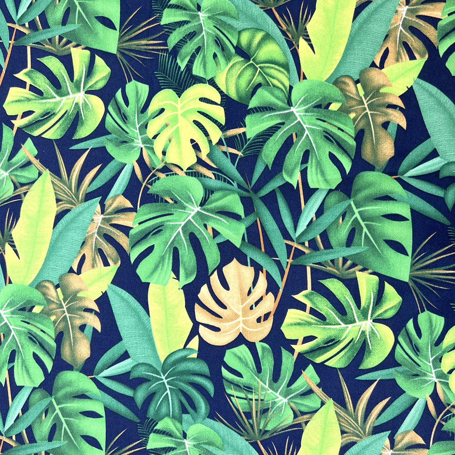 Poplin Print Molokai Navy Cotton Dress Fabrics S1