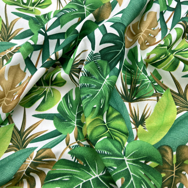 Poplin Print Molokai White Cotton Dress Fabrics Cu