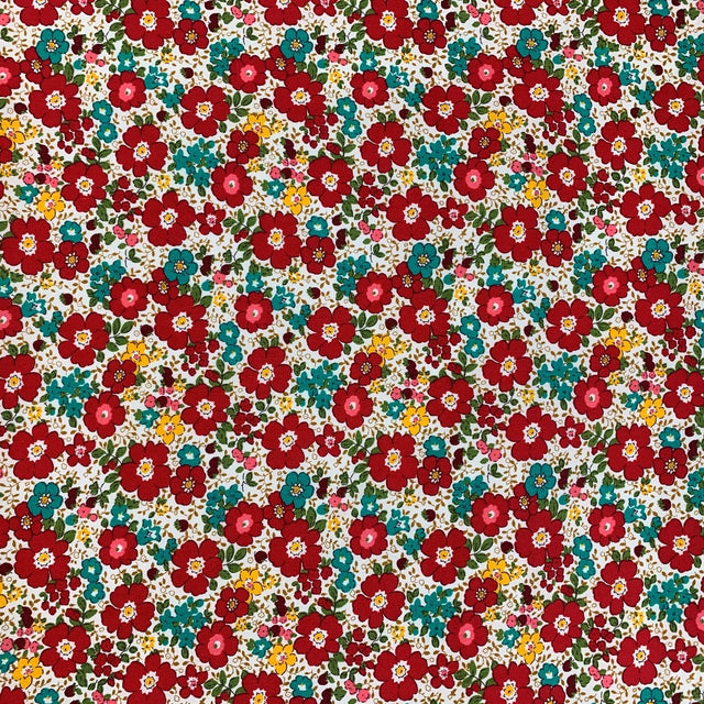 Poplin Prints Aston Red Close Up