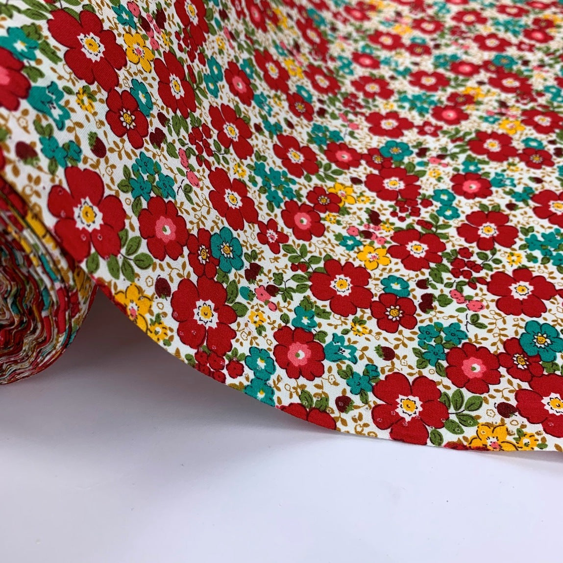 Poplin Prints Aston Red Fabric Roll