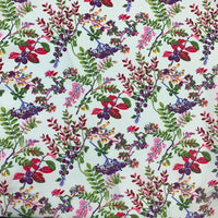 Poplin Print - Mrs Bouquet - White