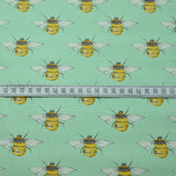 Poplin Prints Bumble Bee Mint Mint Cotton Poplin Bees Print Fabric S