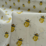 Poplin Prints Bumble White Bumble Bee Print Cotton Cu