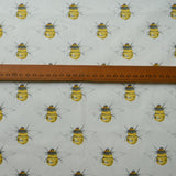 Poplin Prints Bumble White Bumble Bee Print Cotton S