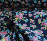 Poplin Prints Celine Navy Floral Cotton D