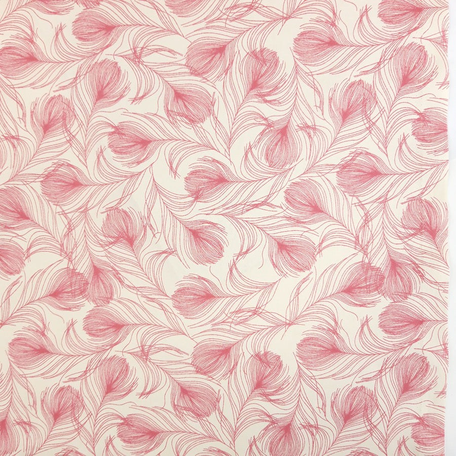 Poplin Prints Feathers Ivory Cotton Poplin Printed Farbric Pattern Fabric Photo