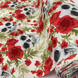 Poplin Prints Floral Skulls Fabric Roll