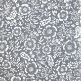 Poplin Prints Folk Grey Cotton Poplin Floral Folklore Printed Farbric Pattern Fabric Photo