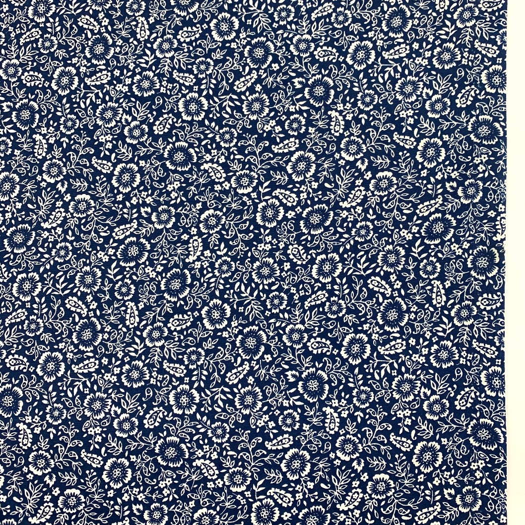 Poplin Prints Folk Navy F
