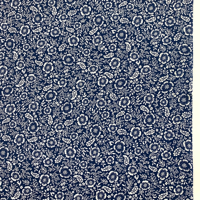 Poplin Prints Folk Navy F