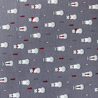 Poplin Print - Formal Feline - Grey