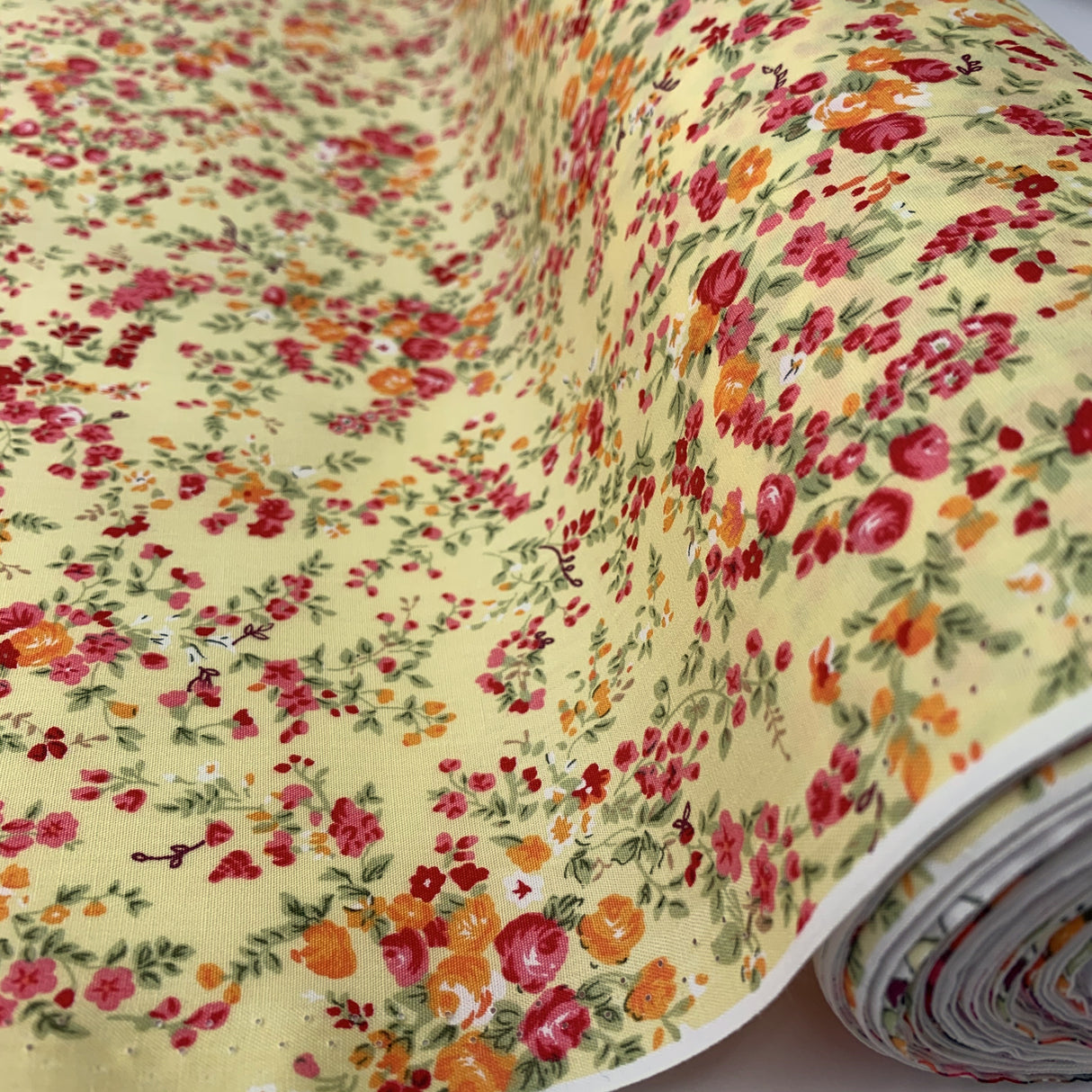 Poplin Prints Lydia Yellow Fabric Roll