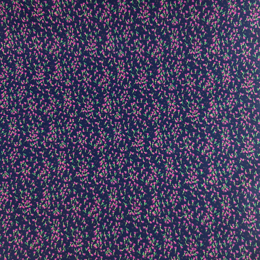 Poplin Prints Meadow Navy Small Floral Cotton Poplin Printed Farbric Fabric Photo
