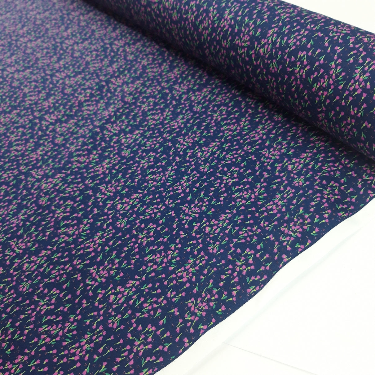 Poplin Prints Meadows Navy Small Scale Flowers Cotton Printed Fabric Fabric Photo