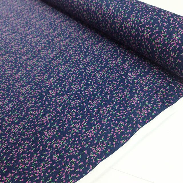 Poplin Prints Meadows Navy Small Scale Flowers Cotton Printed Fabric Fabric Photo