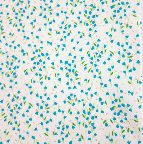 Poplin Prints Meadows Teal Small Scale Flowers Cotton Printed Fabric Pattern Fabric Photo
