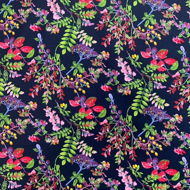 Poplin Prints Mrs Bouquet Navy Close Up Photo