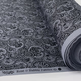 Poplin Prints Navy And Grey Paisley Roll