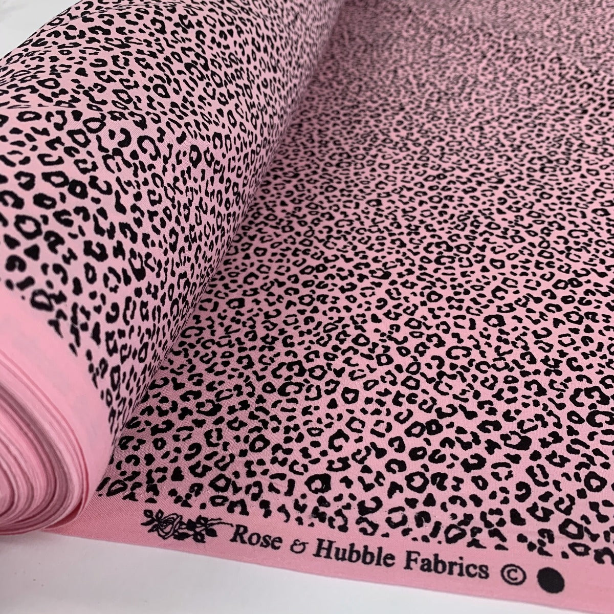 Poplin Prints Pink Tiny Cheetah Poplin Print Cotton Fabric Roll