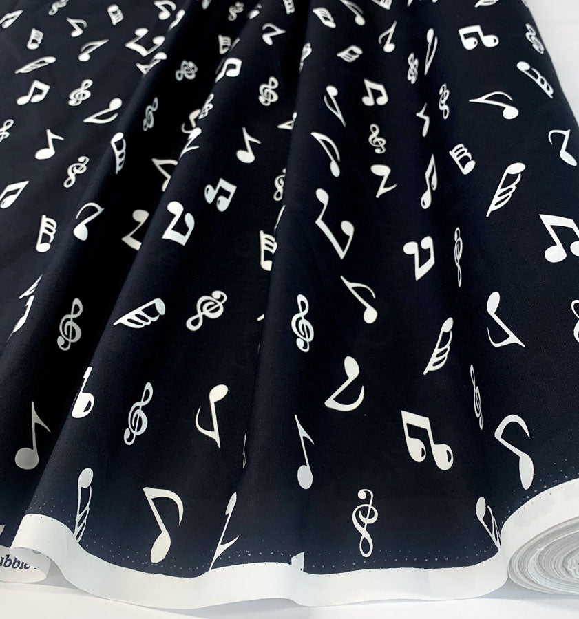 Poplin Prints Rythm Nation Notes Music Themed Fabric Roll Fabric Photo