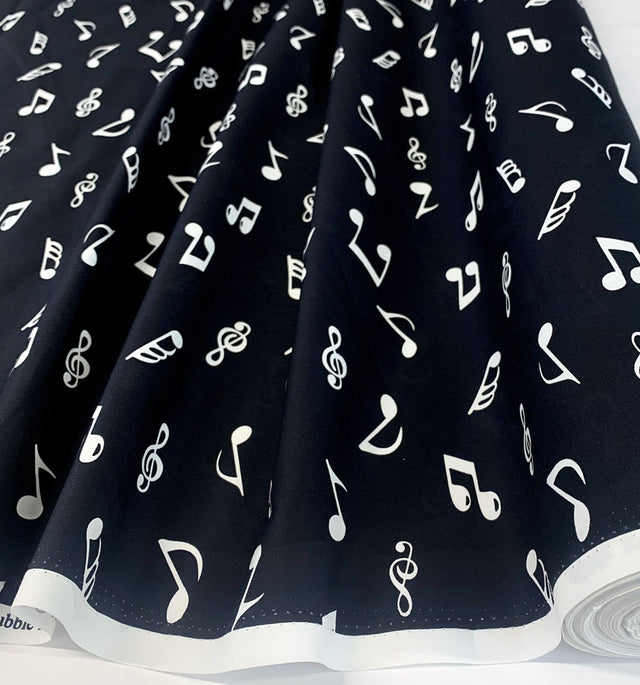 Poplin Prints Rythm Nation Notes Music Themed Fabric Roll Fabric Photo