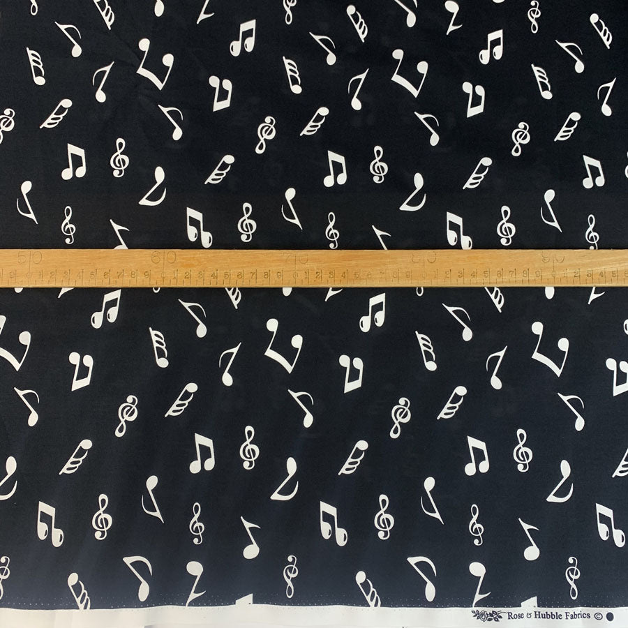 Poplin Prints Rythm Nation Notes Music Themed Fabric Scale Roll Fabric Photo