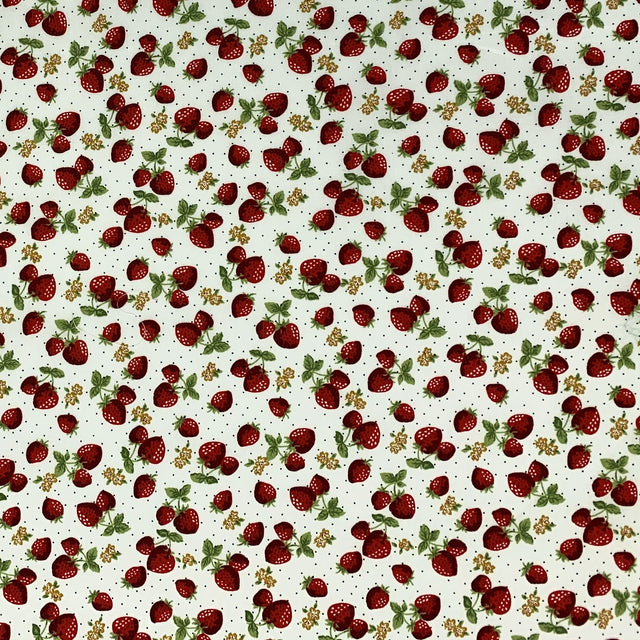 Poplin Prints Strawberry Pie Ivory Pattern