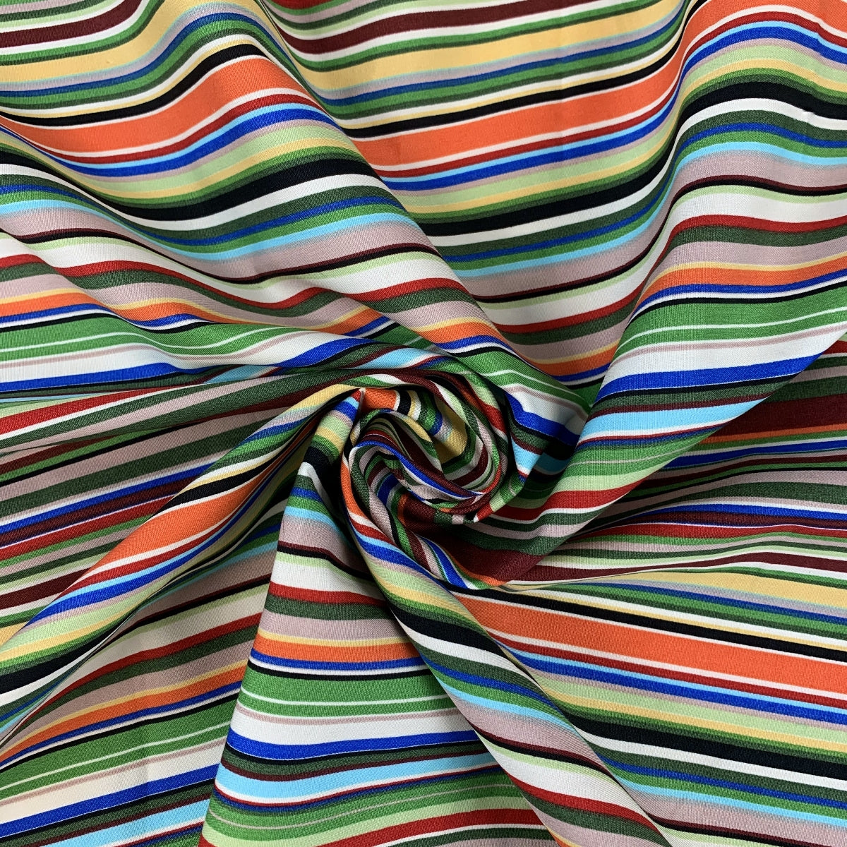 Remnant - Poplin Print - Stripe - Green (0.9m)