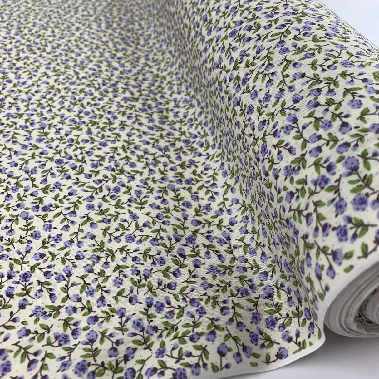 Poplin Prints Tiny Rose Lilac Fabric Roll